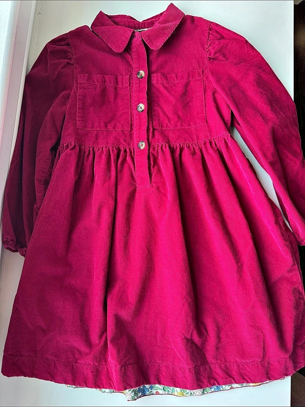 Mini Boden Girls' Pink Corduroy Dress Girls 6-7